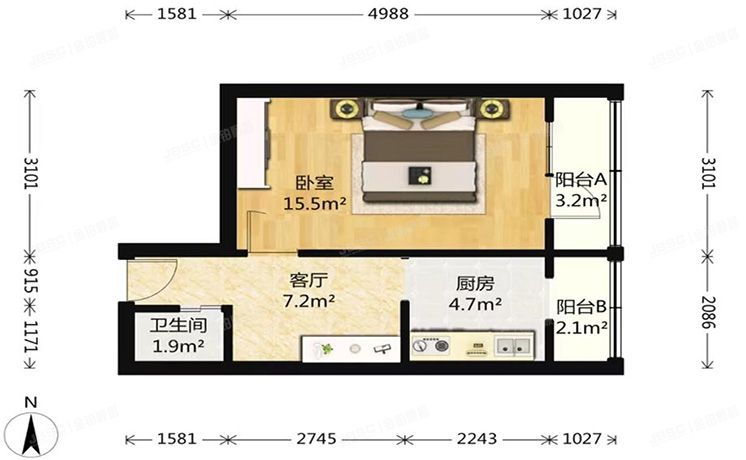 丰台区 右外东庄18号楼7层702