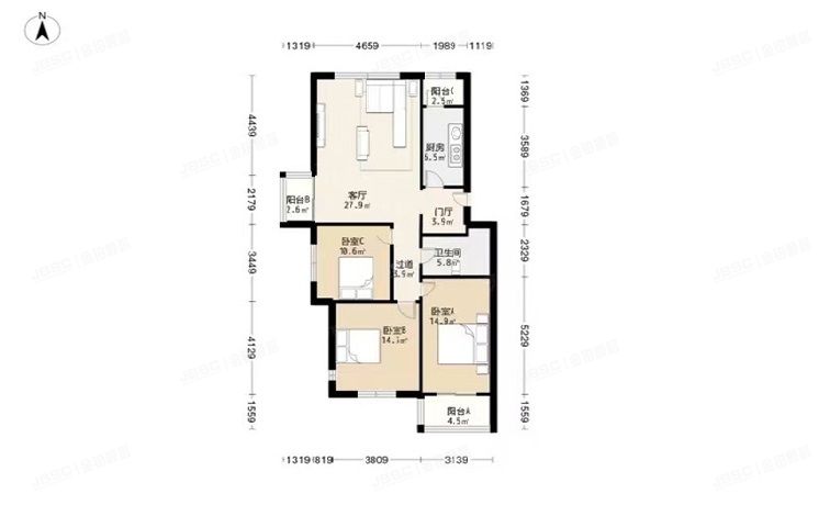 朝阳区 柏阳景园15号楼3层3单元302