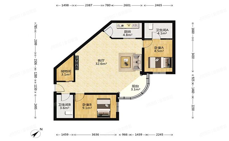丰台区 宝隆公寓1号楼5层501号