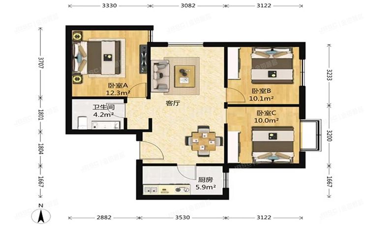 丰台区 方庄南路18号院8号楼4层405  按经适房管理