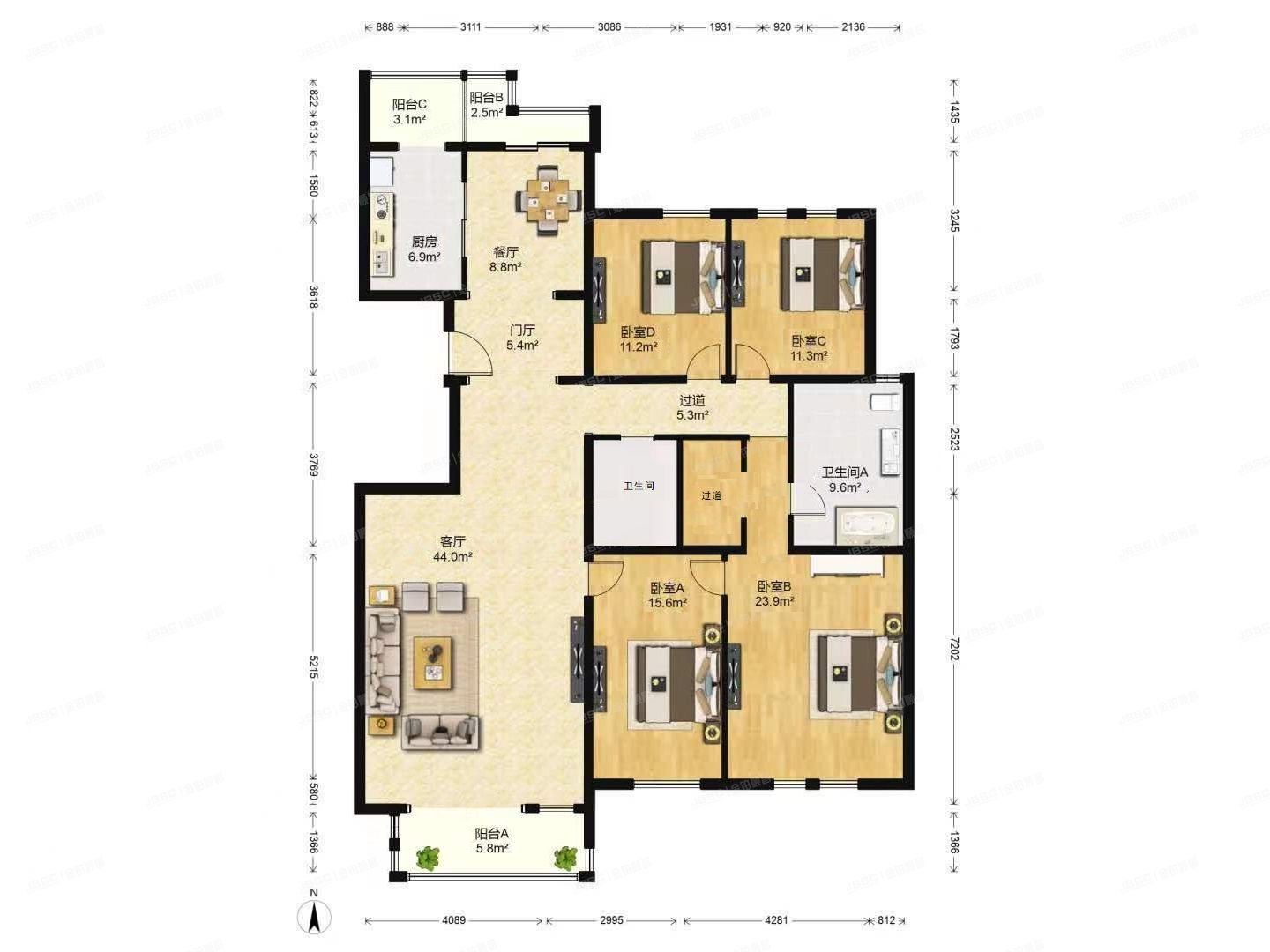 丰台区 建邦华府22号楼7层1单元702室