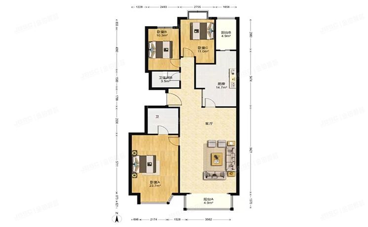 海淀区 笑祖塔院天兆家园1号楼4层1单元401