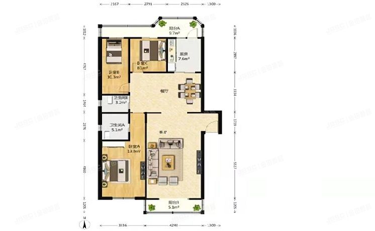 大兴区 西红门镇九龙山庄二区1号楼6层1-602