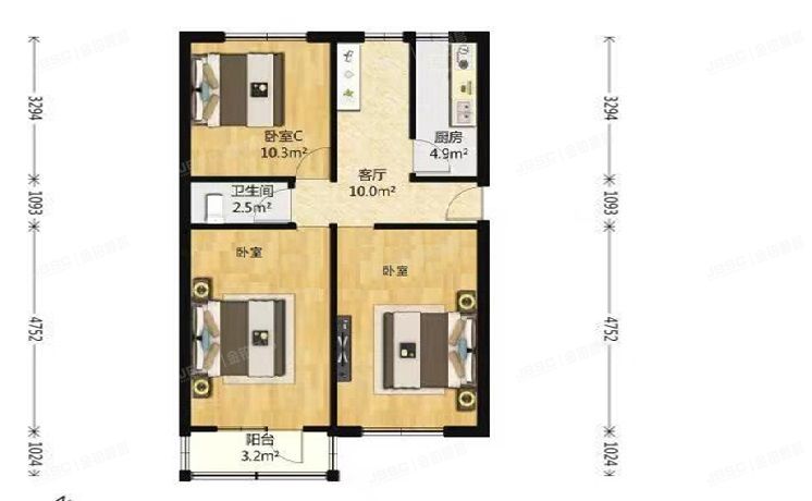 朝阳区 三源里南小街9号楼2层1单元203