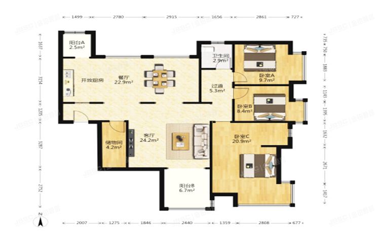 通州区 k2百合湾4号楼10层1单元1001