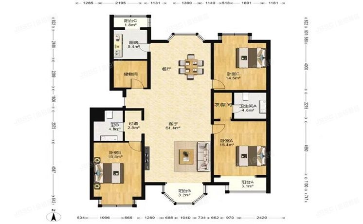 海淀区 蓝靛厂观山园7号楼7层4单元8F