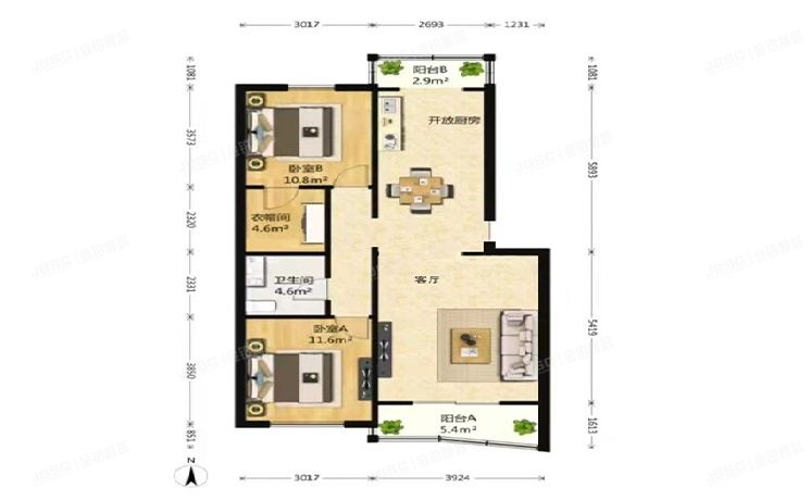 大兴区 宏盛家园3号楼3层1-301