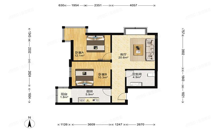 丰台区 优筑4号楼11层4单元1204
