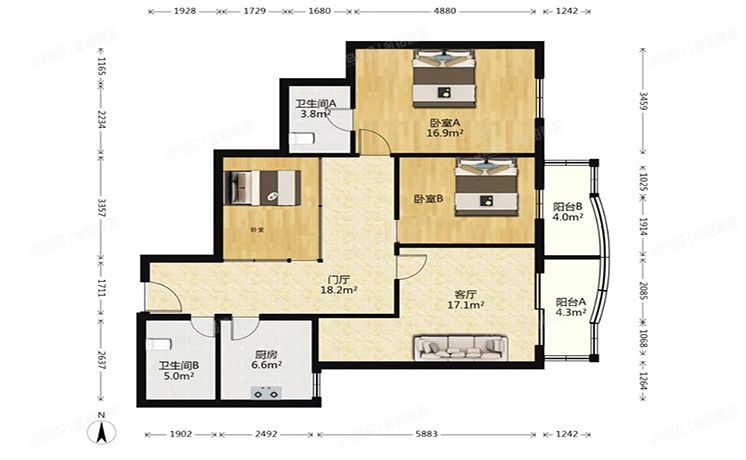 朝阳区 紫东苑1号楼11层1102