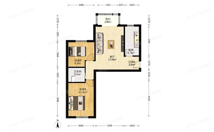 通州区 怡然世家272号楼12层2单元1205号  一类经适房