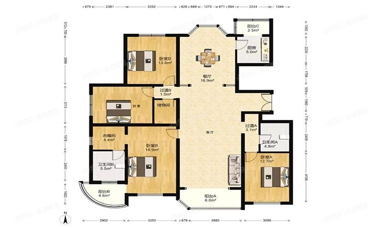 海淀区 蓝靛厂晴波园4号楼7层1单元8A