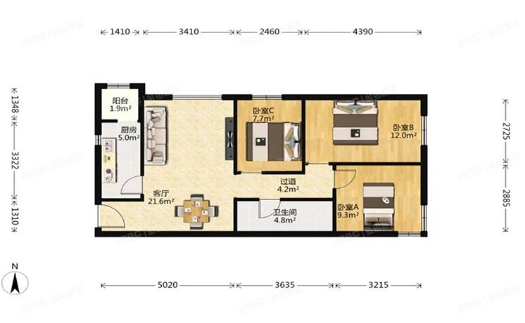 丰台区 宋家庄家园二区6号楼21层2104