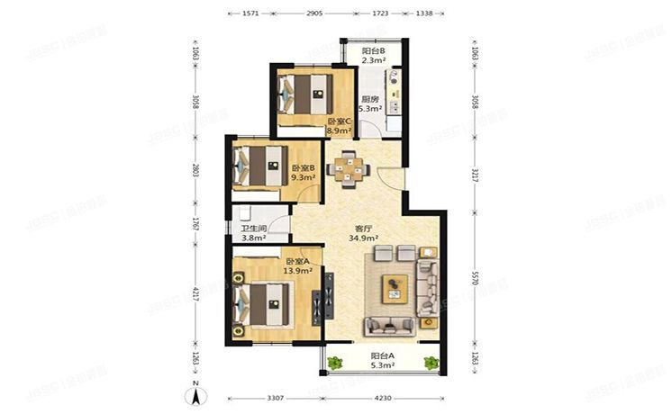 顺义区 港馨家园东区5号楼1层1单元102
