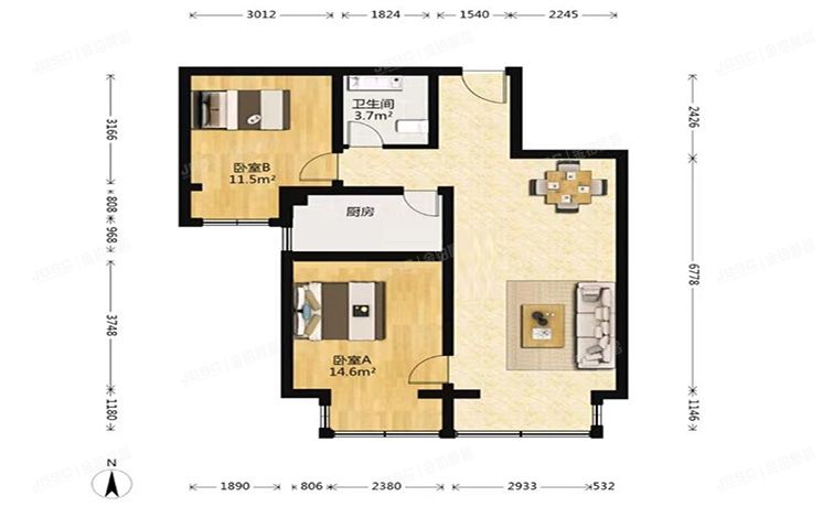 大兴区 金融街融汇16号楼17层1单元1703