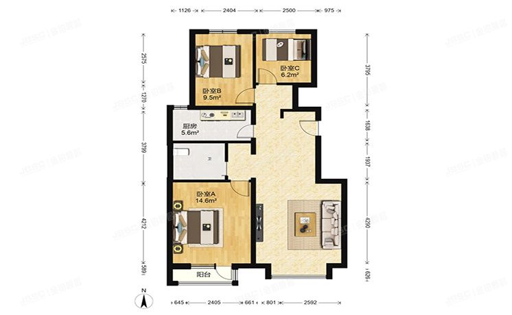 房山区 长阳半岛5号楼2层3单元202