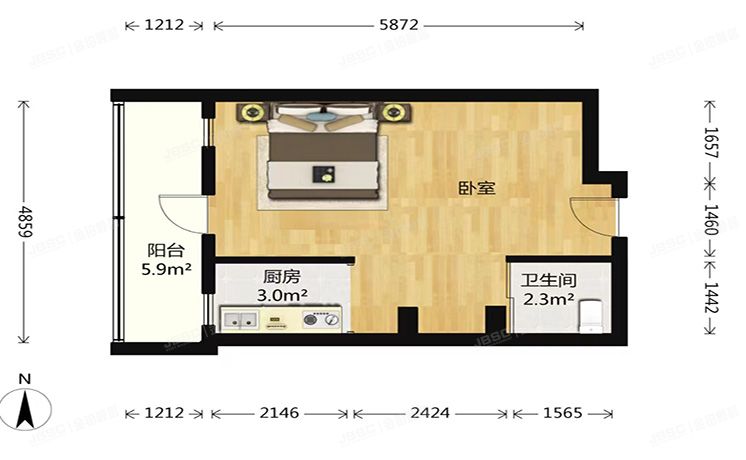朝阳区 壹线国际1号楼9层3单元908号