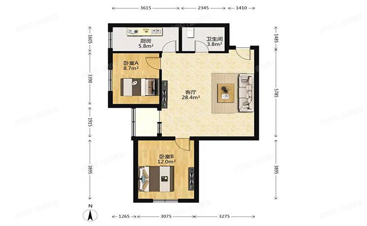 丰台区 新华街八里1号楼21层2107号