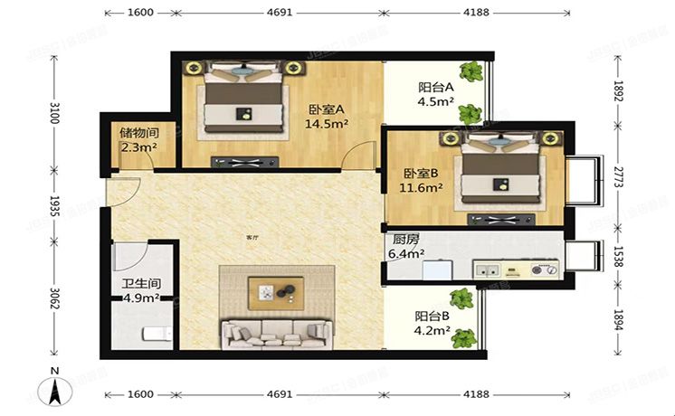 东城区 阳光都市1号楼24层2403