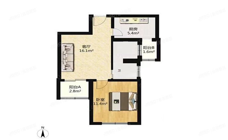 西城区 三里河二区3号楼16层1605