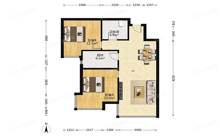朝阳区 橡树岭4号楼3单元5层503室