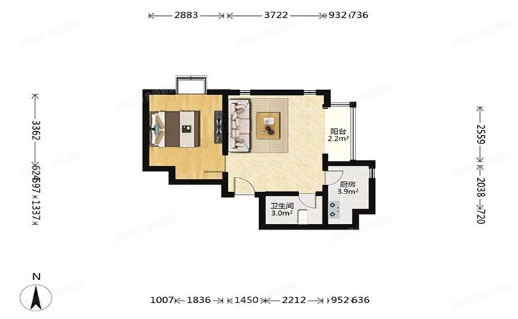 大兴区 旧宫镇润龙家园2号楼4层1-401