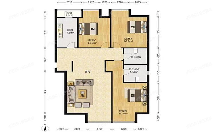 朝阳区 光熙家园2号楼16层2单元1601
