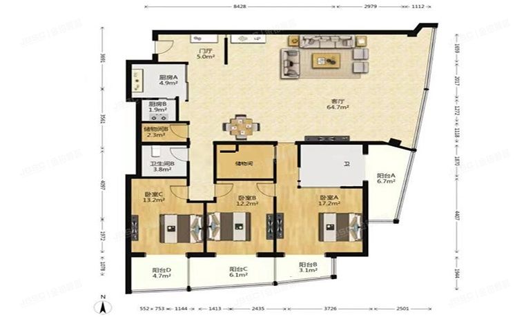朝阳区 旺座中心1号楼20层2217