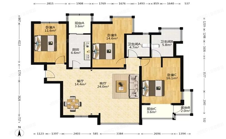 海淀区 百旺茉莉园23号楼3层1单元301号