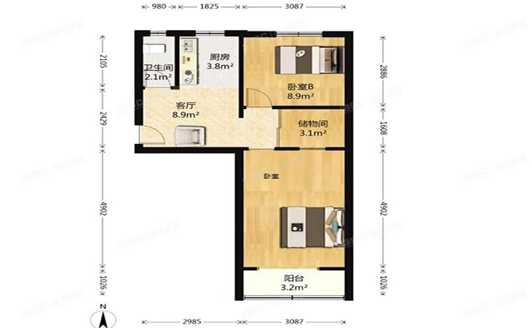 海淀区 复兴路81号院4号楼2层四单元201