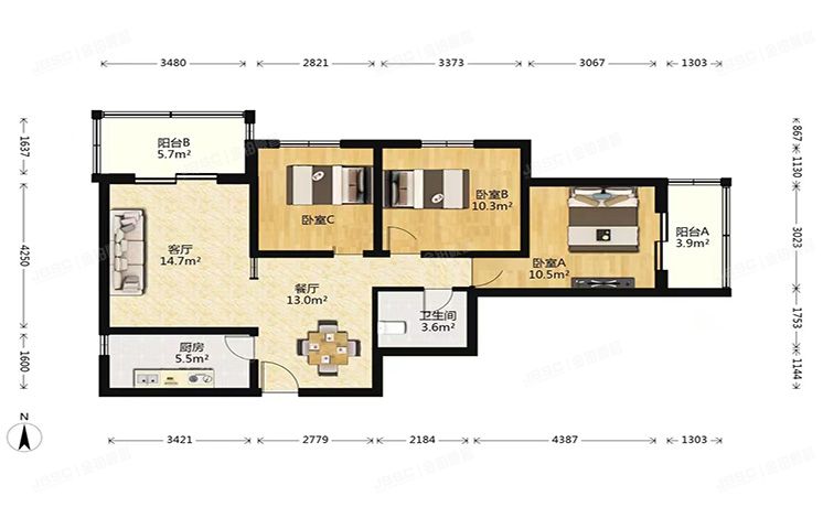 朝阳区 美景东方3号楼19层1905