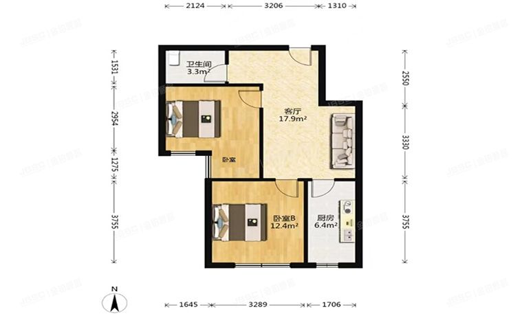 海淀区 上庄三嘉信苑16号楼4层2单元402