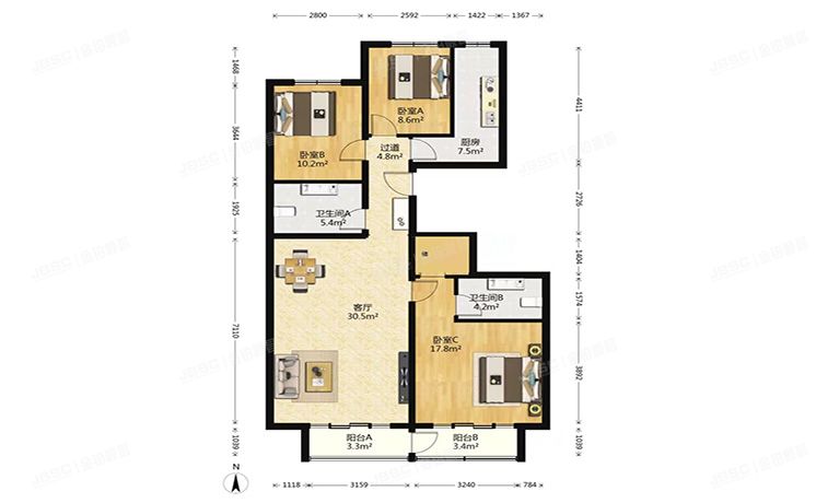 朝阳区 沿海赛洛城202号楼8层3单元802