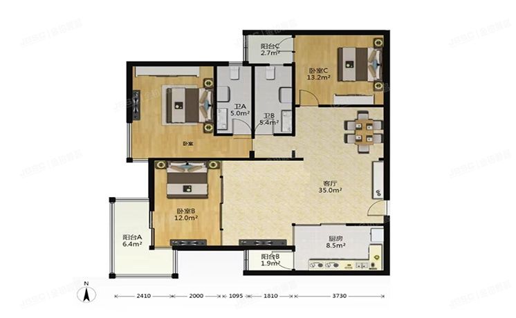 海淀区 山水倾城4号楼11层1105号