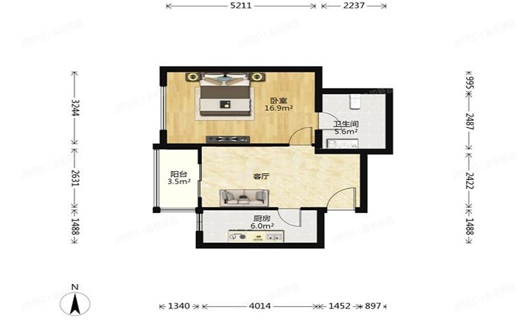 丰台区 鑫兆雅园7号楼3层1-302