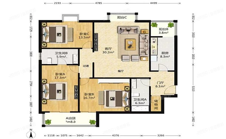 丰台区 时代芳群2号楼25层一单元2503室