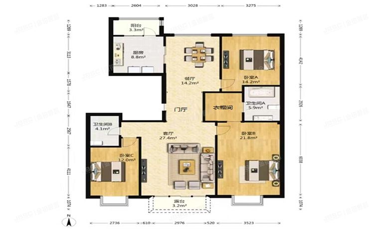 西城区 北京尊府2号楼4层5单元501