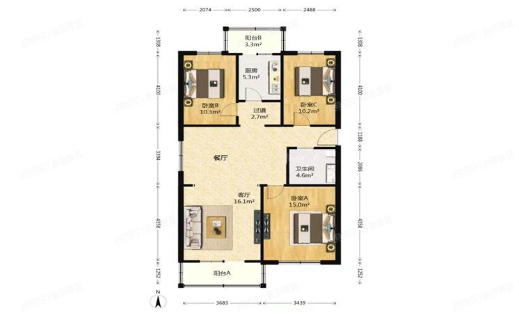 通州区 东潞苑54号楼4层442号
