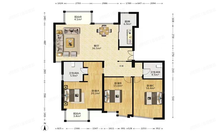 朝阳区 万象天际高尔夫202号楼15层5单元1802