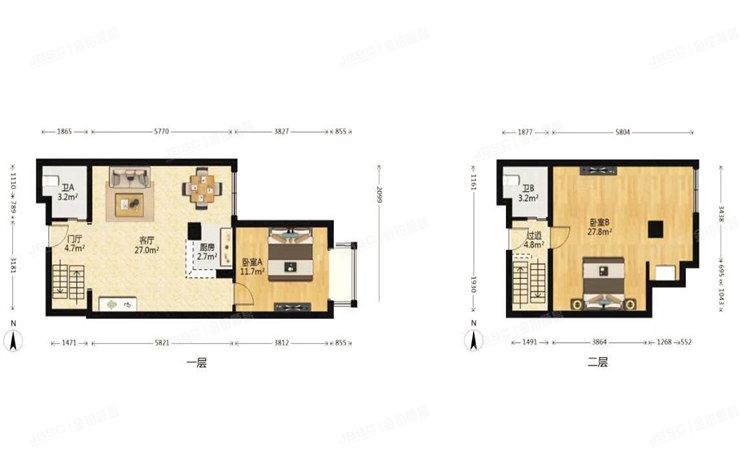 东城区 金桥国际公寓18层A2111、19层A2211
