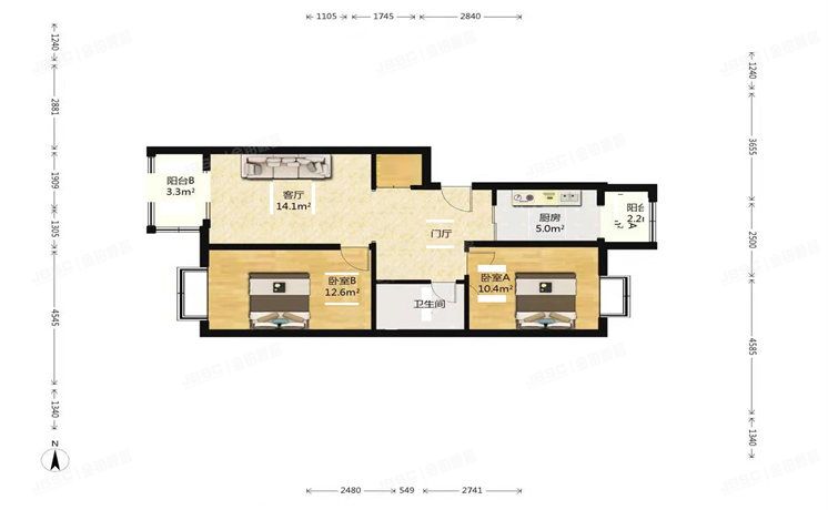 房山区 良乡镇拱辰五街罗府家园新区6号楼2单元903室