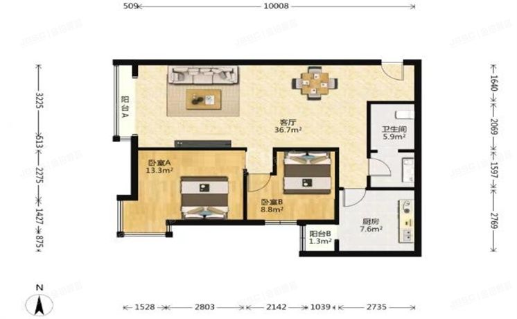 朝阳区 富东嘉园7号楼2层203