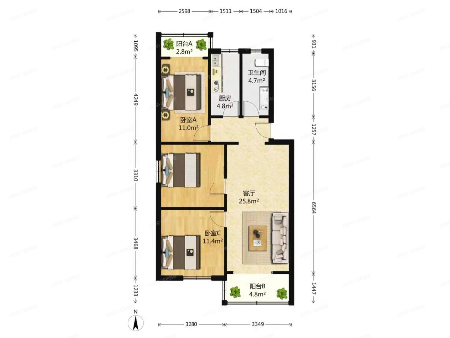 房山区 良乡行宫园四里2号楼4层7-402