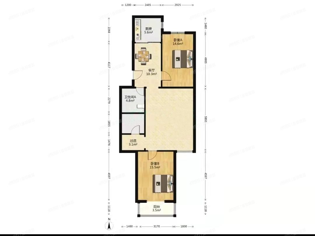 房山区 行宫园一里15号楼6层2-602