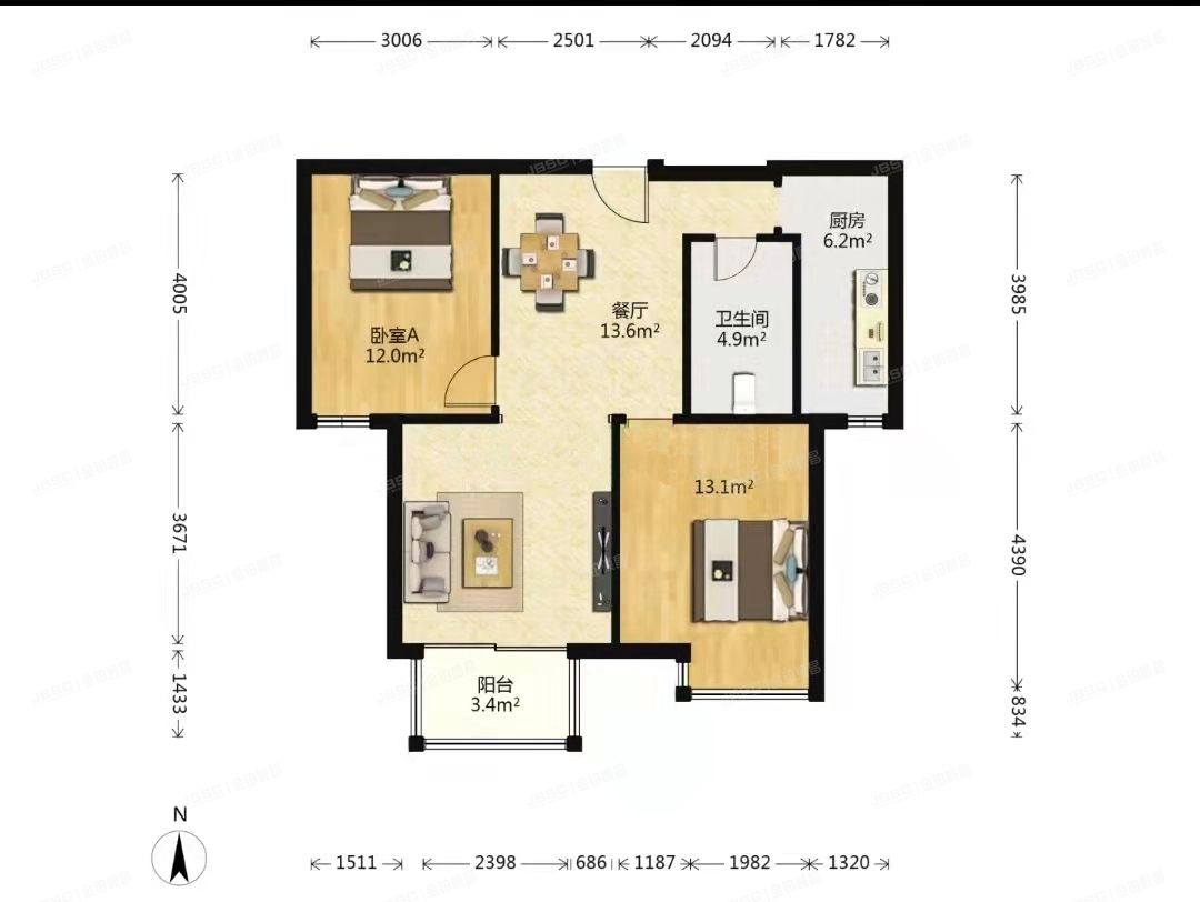 房山区 乐活家园43号16层1单元1603