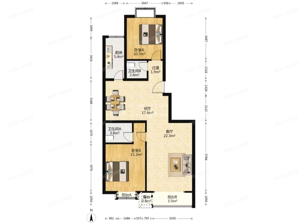 朝阳区 石韵浩庭3号楼12层一单元1203
