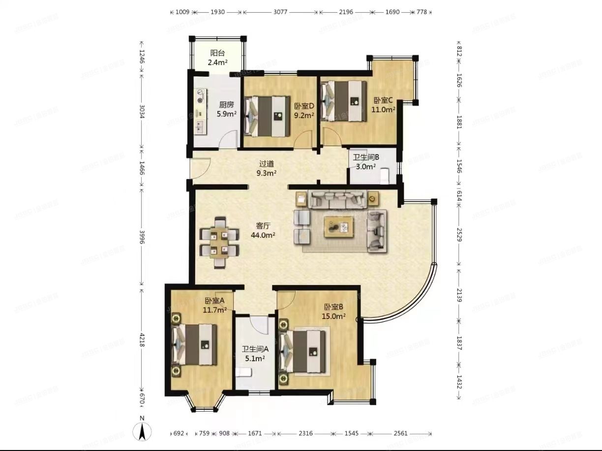 丰台区 瑞丽江畔4号楼6层1-601