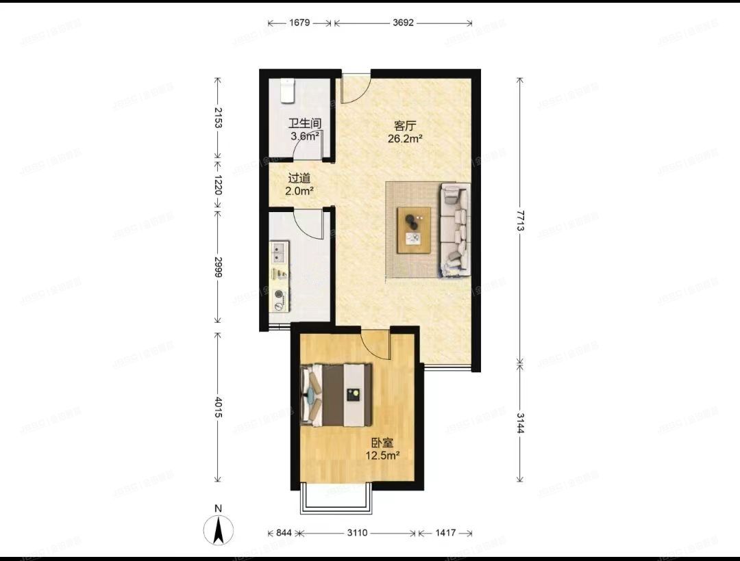 通州区 京贸国际城287号楼2层1单元206