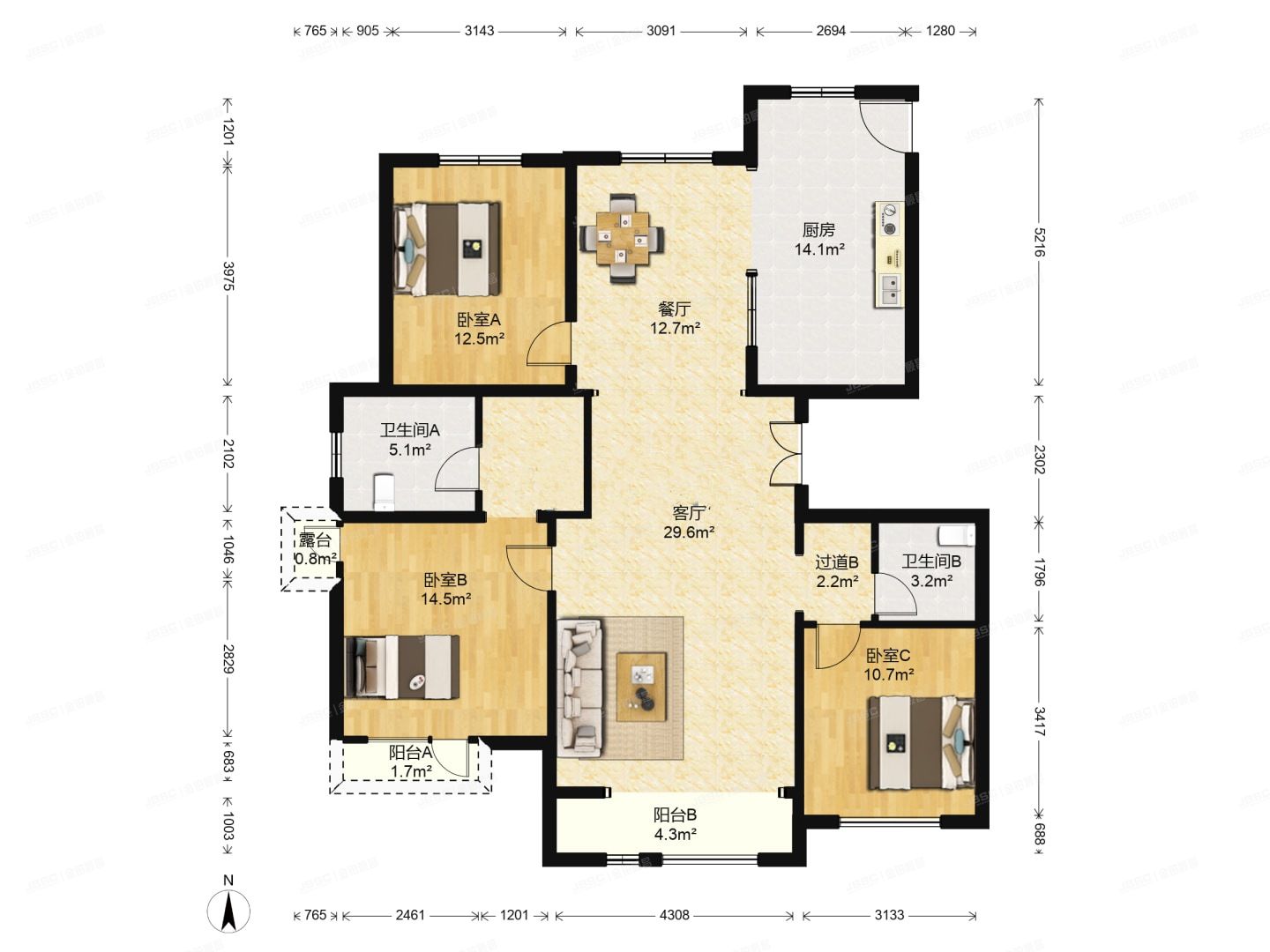 房山区 五矿名品8号楼2层2单元202
