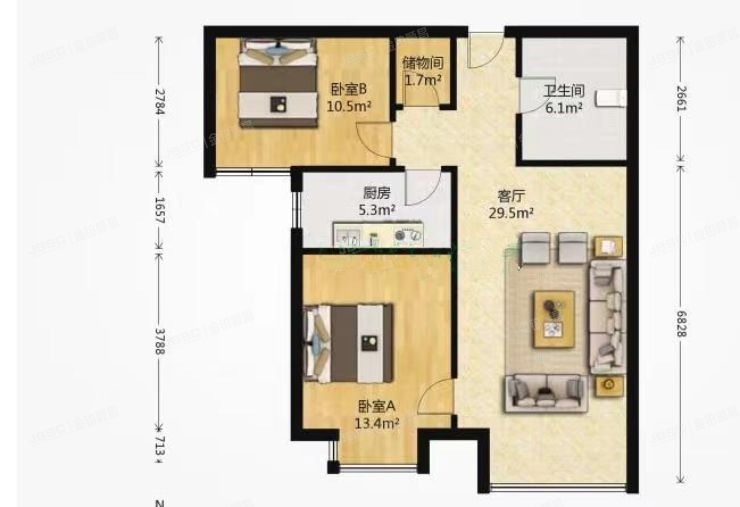 朝阳区 首城国际13号楼26层2单元2603