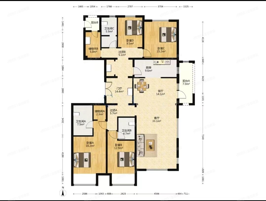 通州区 k2玉兰湾26号楼（9号楼）13层1单元1301号